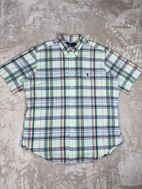Ralph Lauren Men's Button Down Shirt Plaid Classic Fit - Size Large
